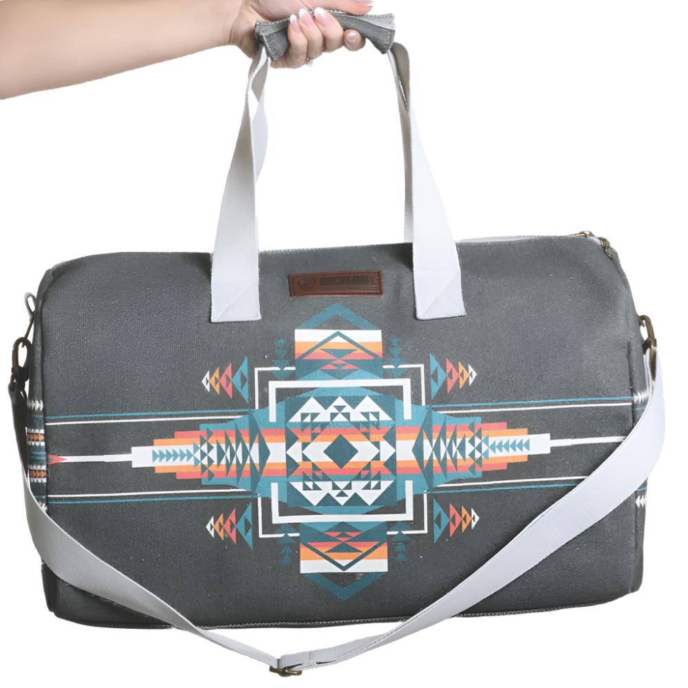 Rock & Roll Denim Aztec Print Duffle Bag ACCESSORIES - Luggage & Travel - Duffle Bags Panhandle   