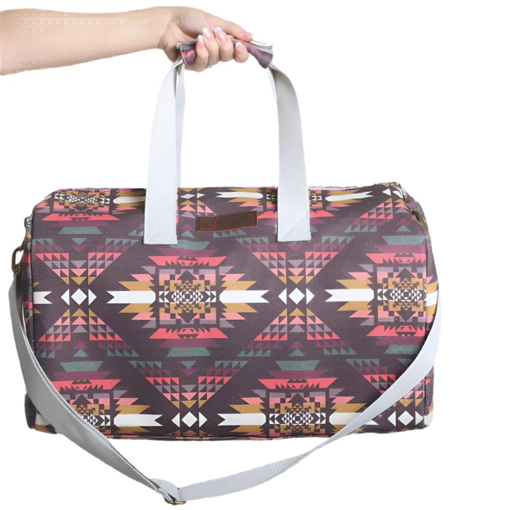 Rock & Roll Denim Aztec Print Duffle Bag ACCESSORIES - Luggage & Travel - Duffle Bags Panhandle   