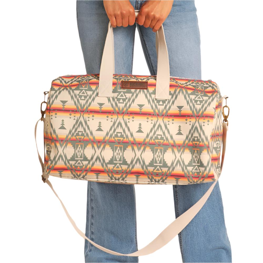 Rock & Roll Denim Aztec Print Duffle Bag ACCESSORIES - Luggage & Travel - Duffle Bags Panhandle   