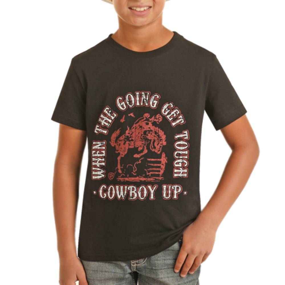 Rock & Roll Denim Boy's "Cowboy Up" Graphic Tee KIDS - Boys - Clothing - T-Shirts & Tank Tops Panhandle   