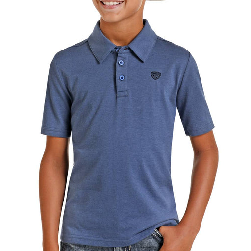 Rock & Roll Denim Boy's Micro Stripe Polo KIDS - Boys - Clothing - Shirts - Short Sleeve Shirts Panhandle   