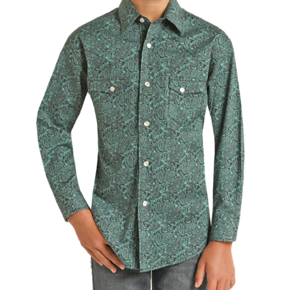 Key Denim Western Shirt, Long Sleeve