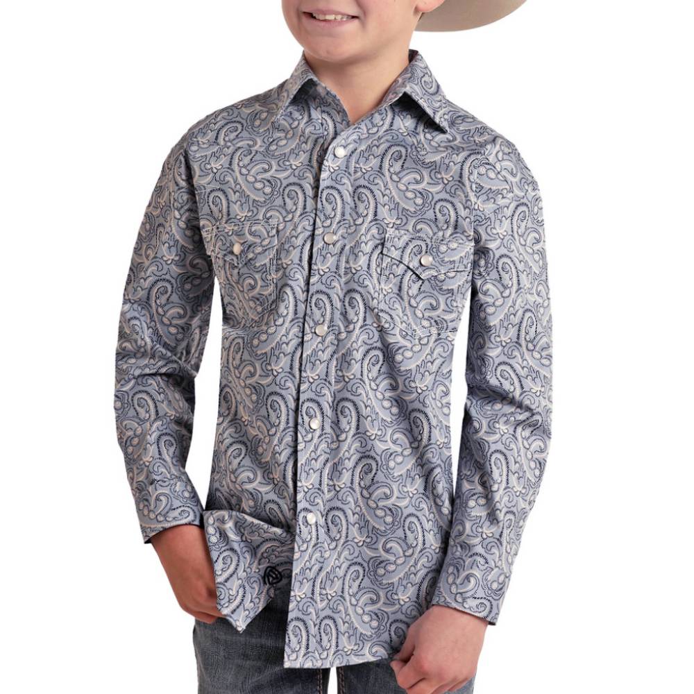 Rock & Roll Denim Boy's Paisley Snap Shirt KIDS - Boys - Clothing - Shirts - Long Sleeve Shirts Panhandle   