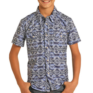 Rock & Roll Denim Boy's Aztec Tek Shirt KIDS - Boys - Clothing - Shirts - Short Sleeve Shirts Panhandle   