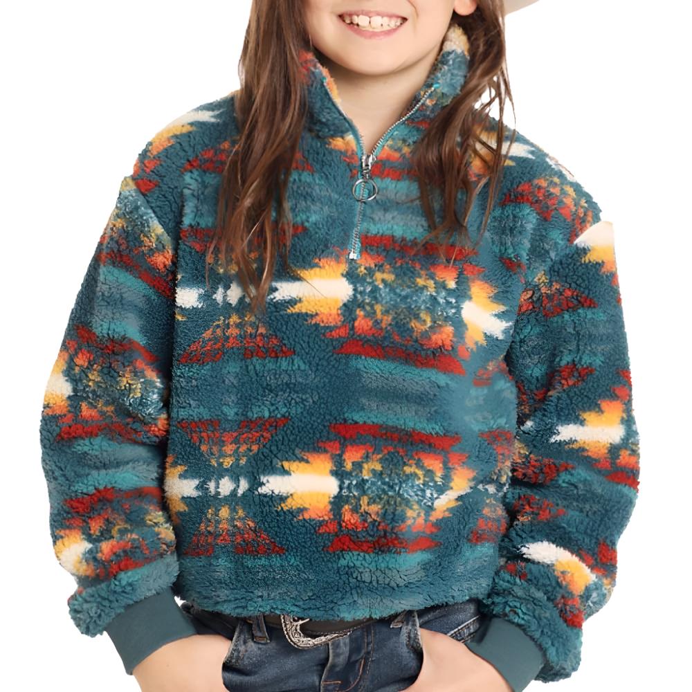 Rock & Roll Denim Girl's Aztec Sherpa Pullover KIDS - Girls - Clothing - Sweatshirts & Hoodies Panhandle   