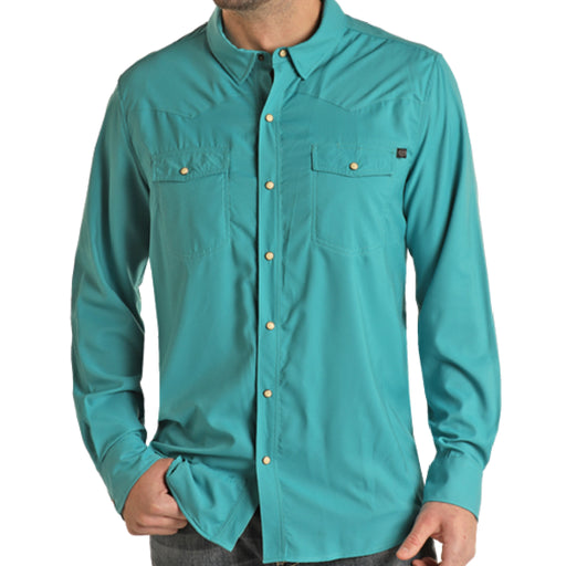 Rock & Roll Denim Men's Ripstop Marble Snap Shirt - FINAL SALE MEN - Clothing - Shirts - Long Sleeve Panhandle