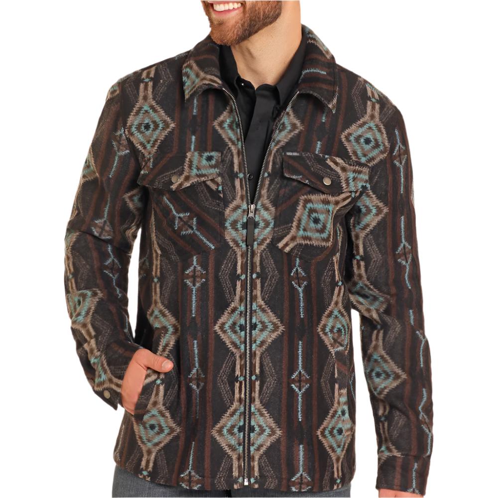 Rock & Roll Denim Men's Brushed Aztec Jacket - FINAL SALE MEN - Clothing - Outerwear - Jackets Panhandle