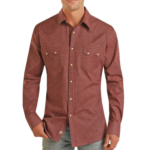 * Rock & Roll Denim Men's Diamond Print Shirt - FINAL SALE MEN - Clothing - Shirts - Long Sleeve Panhandle