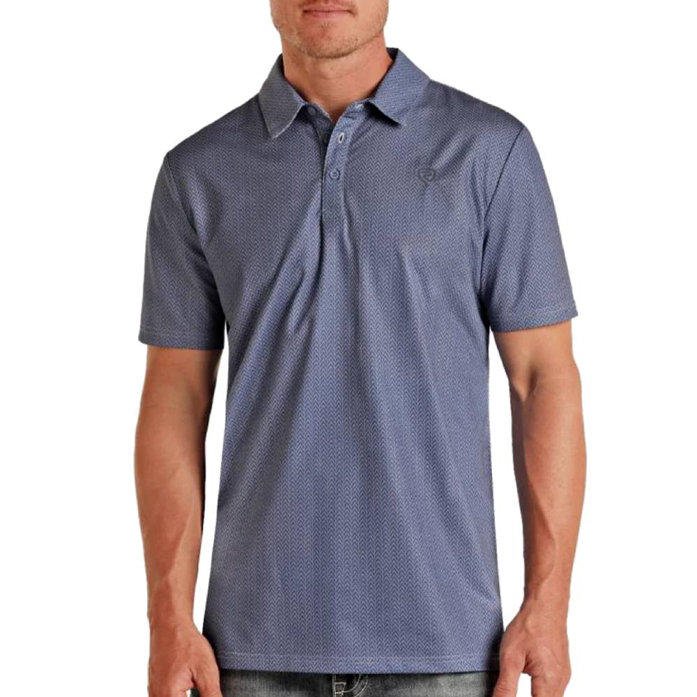Rock & Roll Denim Men's Micro Print Polo - FINAL SALE MEN - Clothing - Shirts - Short Sleeve Shirts Panhandle   