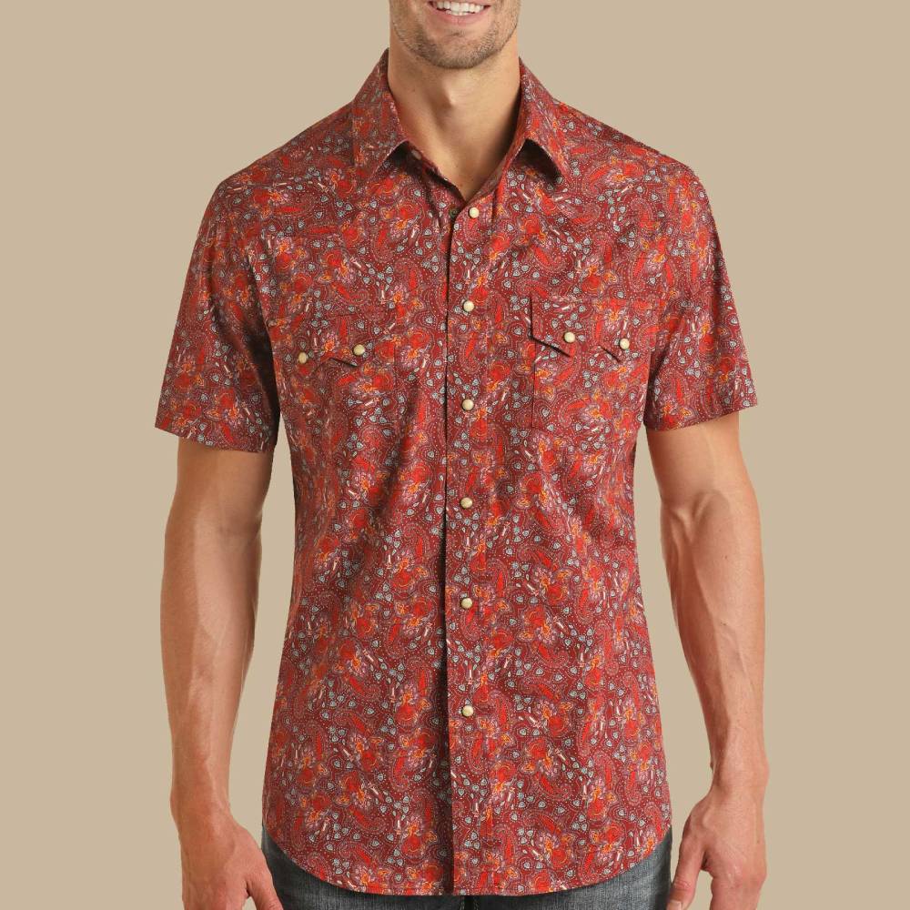 Rock & Roll Denim Men's Paisley Print Shirt MEN - Clothing - Shirts - Short Sleeve Shirts Panhandle   
