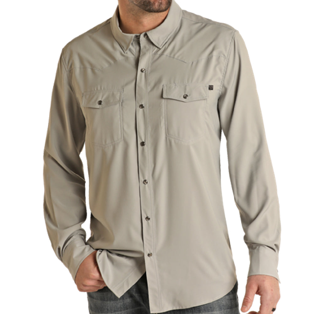 Rock & Roll Denim Men's Ripstop Pearl Snap Shirt MEN - Clothing - Shirts - Long Sleeve Shirts Panhandle   