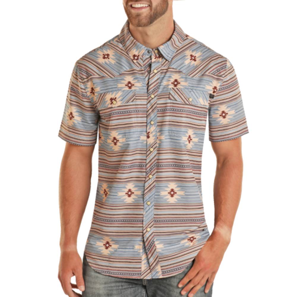Rock & Roll Denim Men's Tek Aztec Print Shirt MEN - Clothing - Shirts - Short Sleeve Shirts Panhandle   