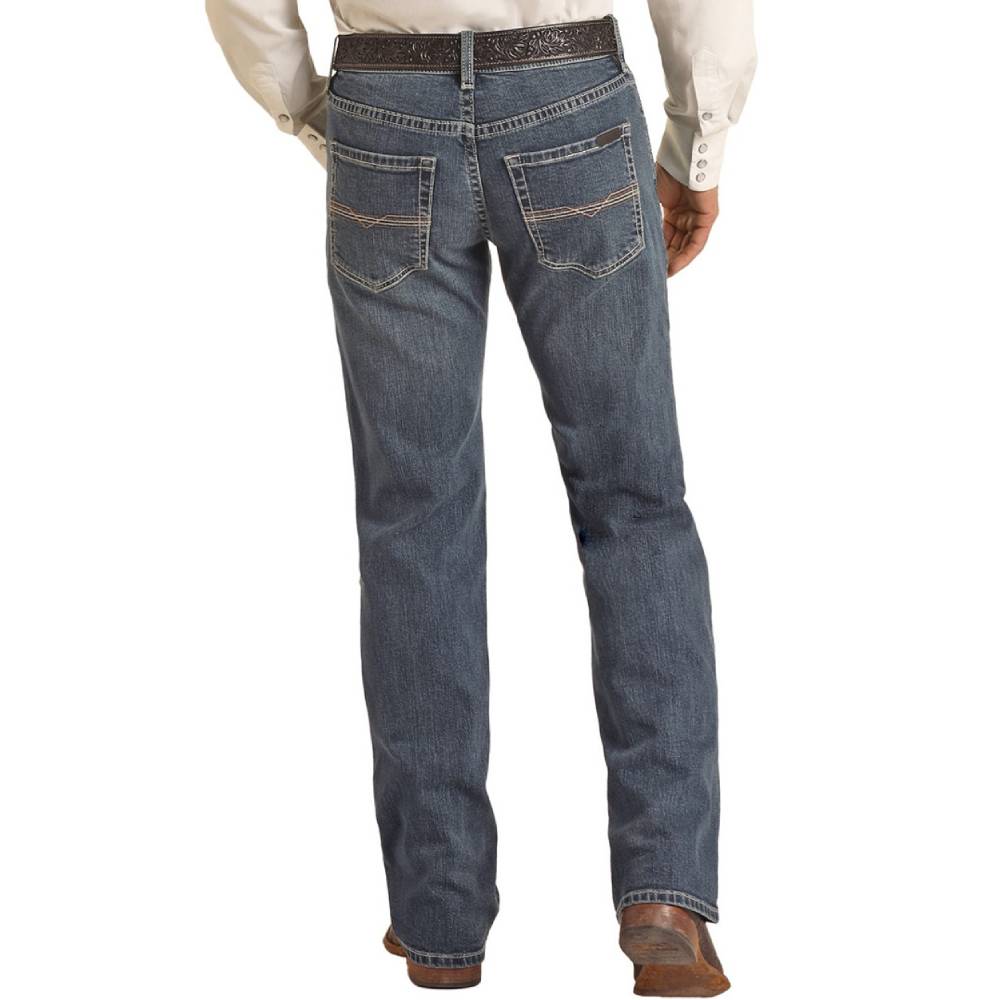 Rock & Roll Denim Men's V46 Ivory Stitch Revolver Straight Boot Jeans MEN - Clothing - Jeans Panhandle   