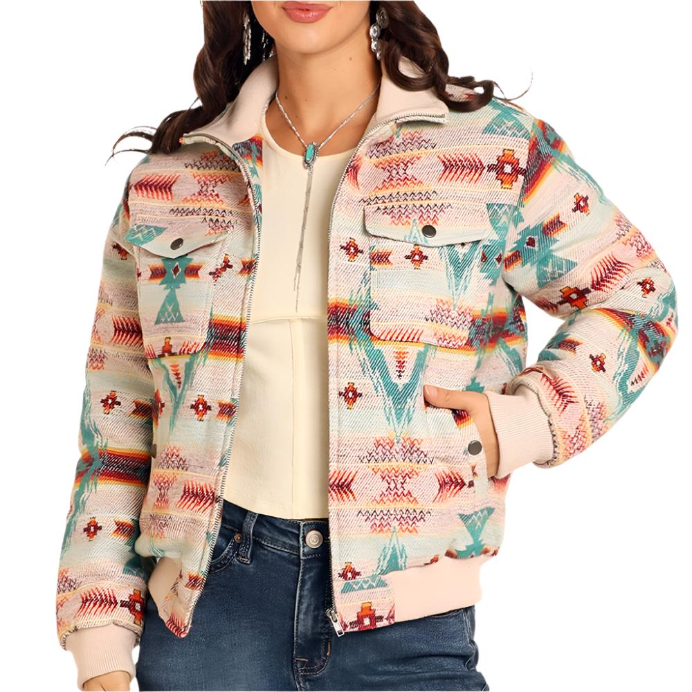 Rock & Roll Denim Women's Aztec Jacquard Bomber Jacket WOMEN - Clothing - Outerwear - Jackets Panhandle   