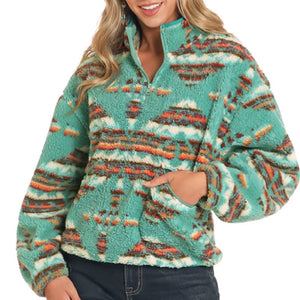 Rock & Roll Denim Women's Aztec Sherpa Pullover WOMEN - Clothing - Pullovers & Hoodies Panhandle   