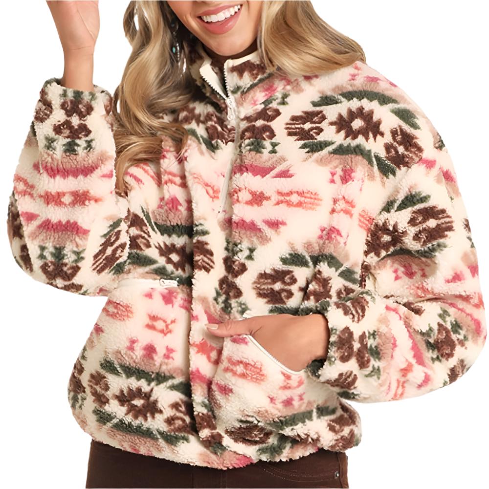 Rock & Roll Denim Women's Boxy Aztec Sherpa Pullover WOMEN - Clothing - Pullovers & Hoodies Panhandle   