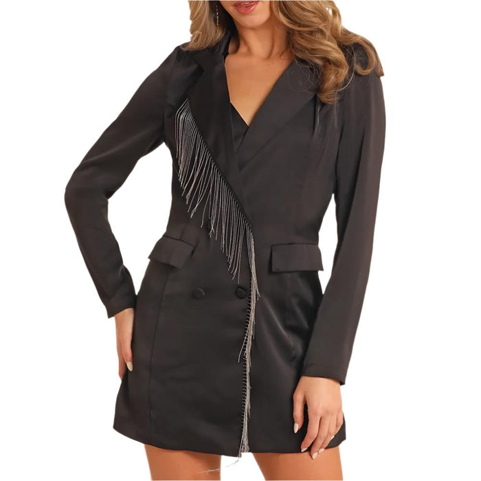 * Rock & Roll Denim Women's Chain Fringe Blazer Dress - FINAL SALE WOMEN - Clothing - Dresses Panhandle