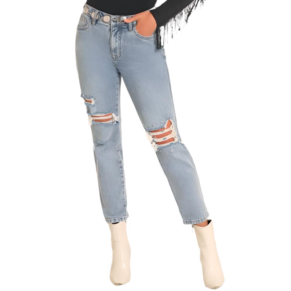 Rock & Roll Denim Women's Studded Cropped Jeans WOMEN - Clothing - Jeans Panhandle   