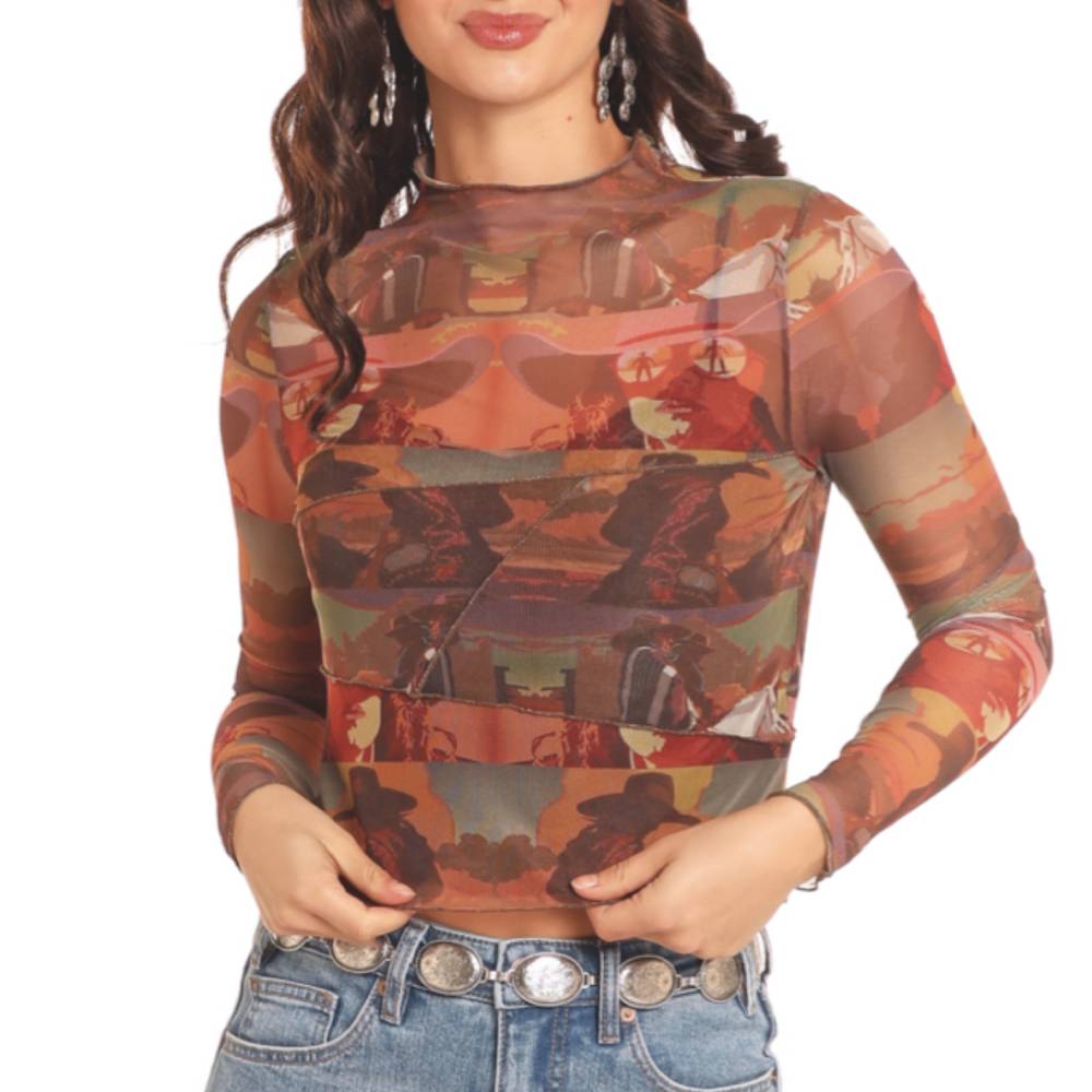 long sleeve mesh tops womens