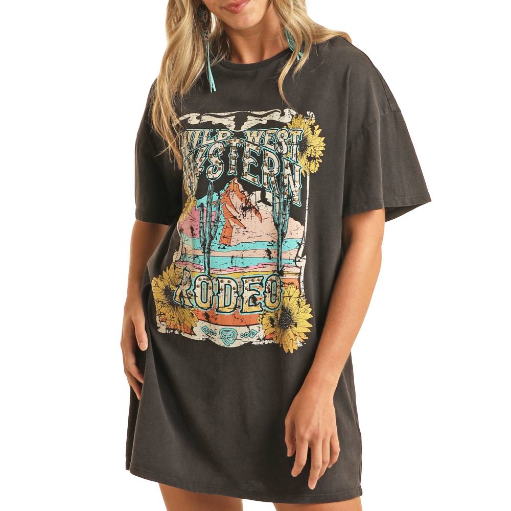 Rock & Roll Denim Women's Wild West T-Shirt Dress WOMEN - Clothing - Dresses Panhandle   