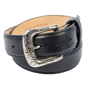 R. Watson Black Calf Skin Belt MEN - Accessories - Belts & Suspenders R Watson   