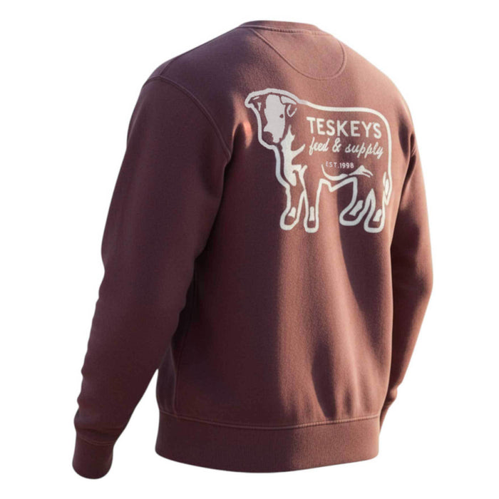 Teskey's Feed & Supply Crewneck Sweatshirt - Maroon TESKEY'S GEAR - Sweatshirts & Hoodies Teskey's
