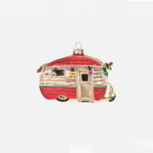 Glass Camper Trailer Ornament HOME & GIFTS - Home Decor - Seasonal Decor ONE HUNDRED 80 DEGREES Red  