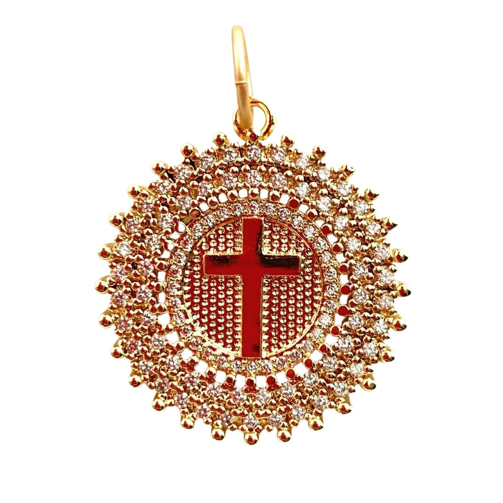 Red Cross Coin Pendant