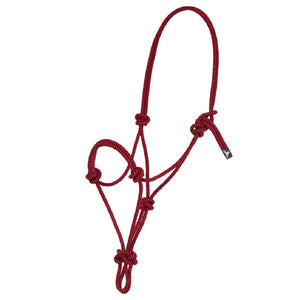 Mustang Brand Rope Halter Tack - Halters Mustang Red/Black  