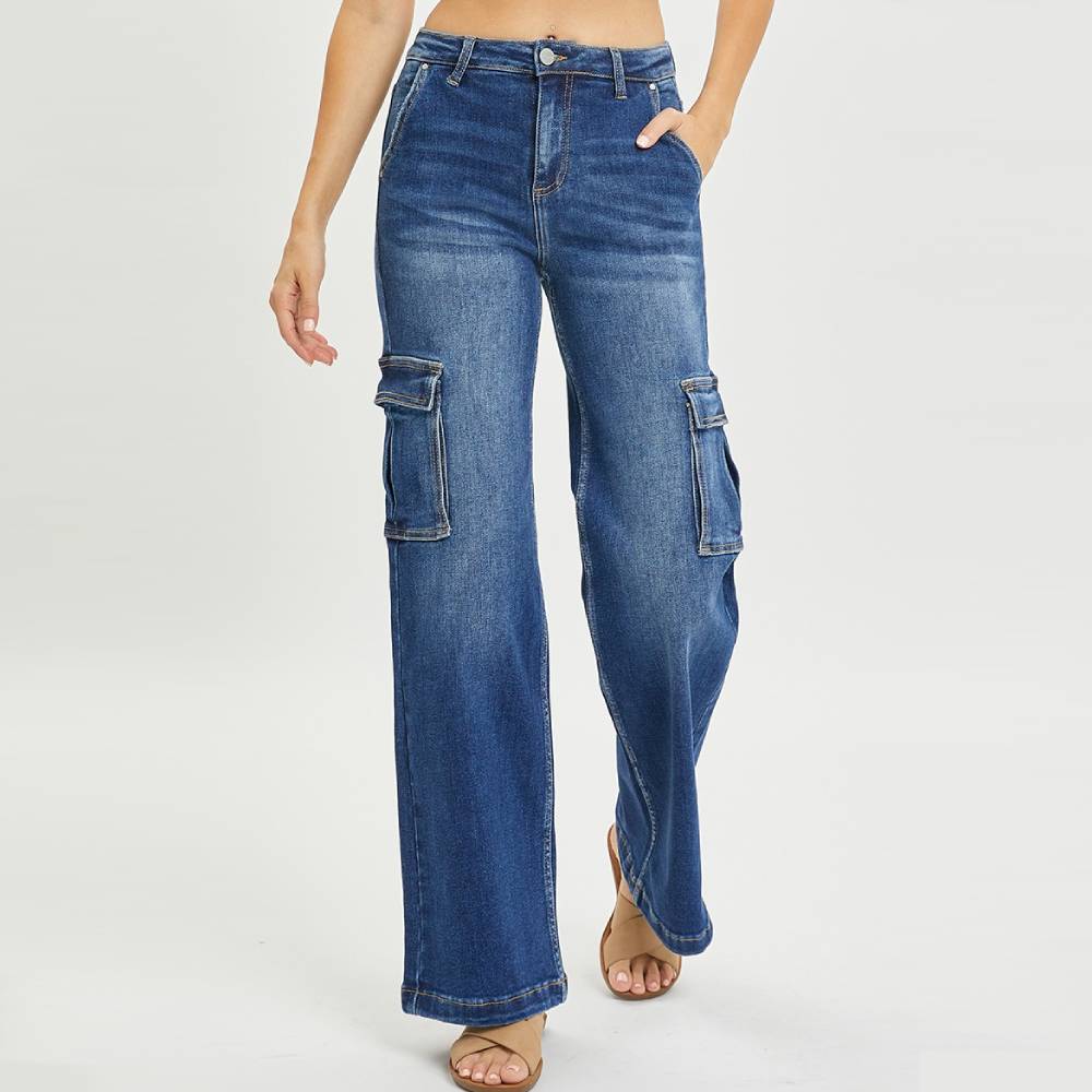 Risen High Rise Wide Cargo Jeans WOMEN - Clothing - Jeans Risen Jeans   