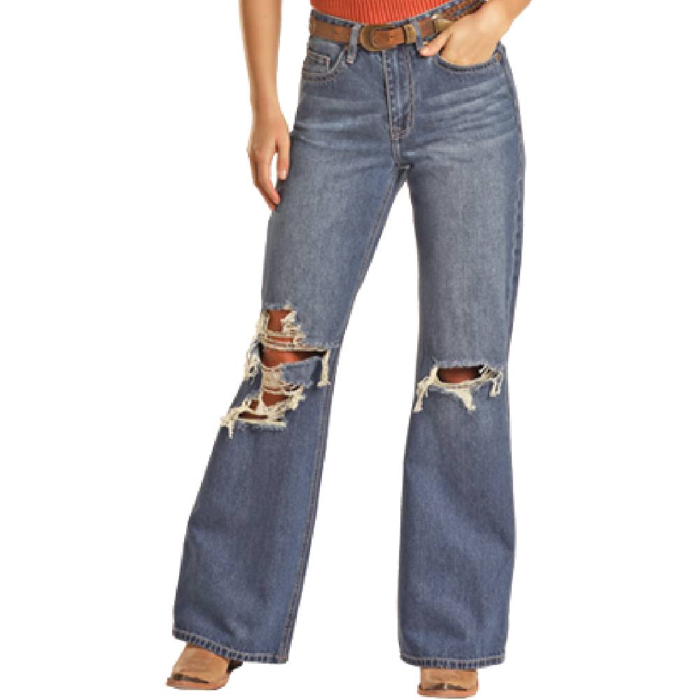 Rock & Roll Denim Women's Distressed Jean WOMEN - Clothing - Jeans Panhandle   