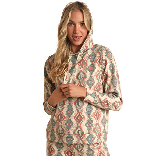 Rock & Roll Denim Women's Cowhide Aztec Hoodie WOMEN - Clothing - Pullovers & Hoodies Panhandle   
