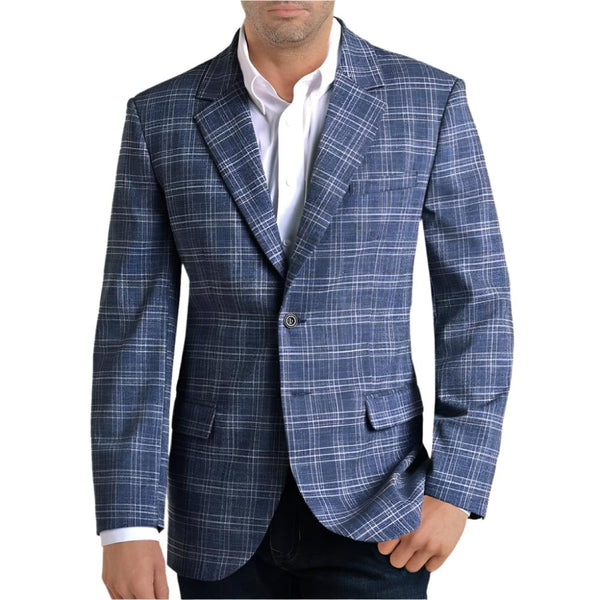 Mens blue plaid sport new arrivals coat