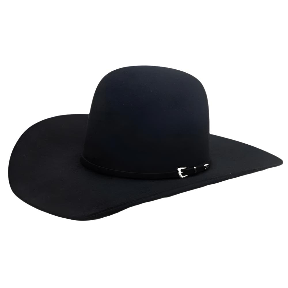 Rodeo King 7X Open Crown Black Felt Hat HATS - FELT HATS RODEO KING   