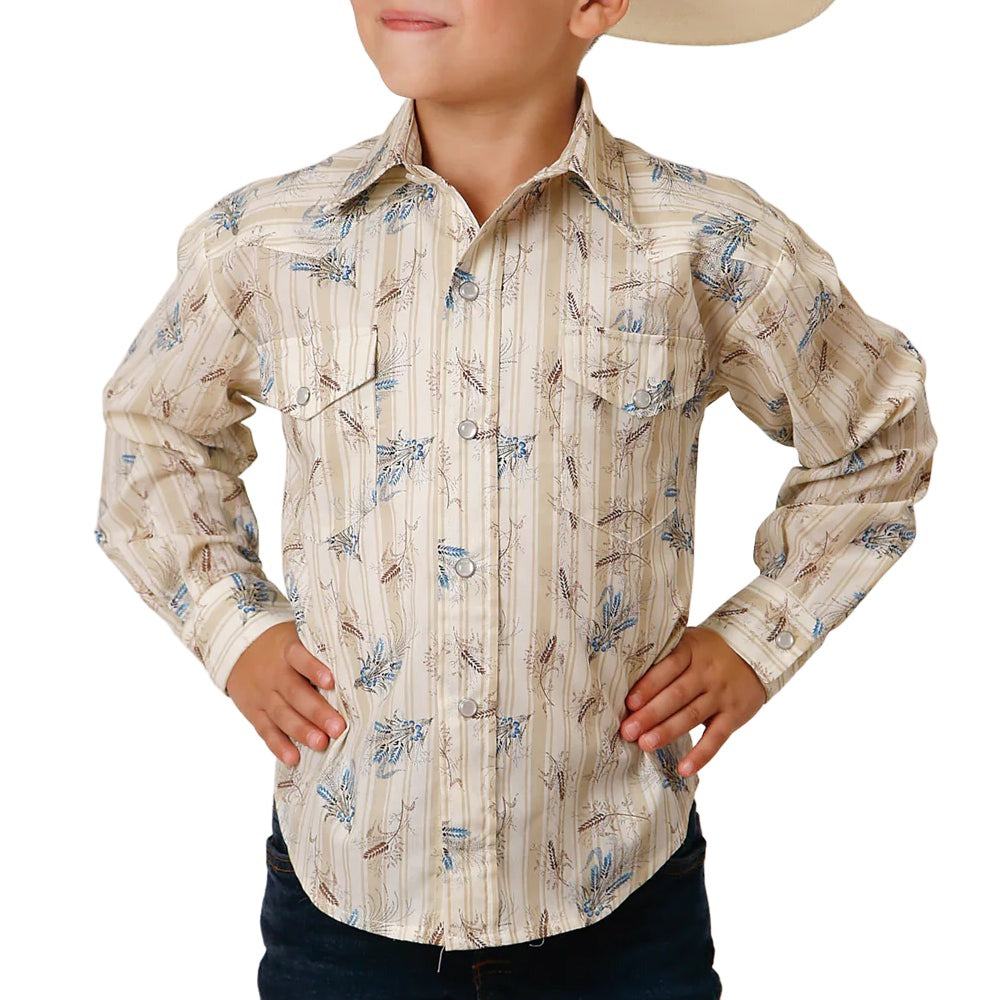 Roper Boy's Vintage Wheat Snap Shirt KIDS - Boys - Clothing - Shirts - Long Sleeve Shirts Roper Apparel & Footwear   