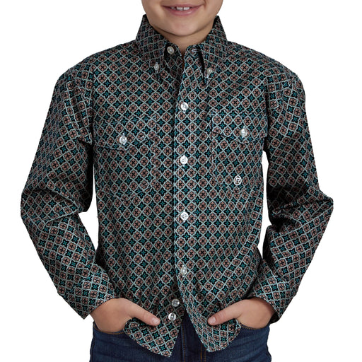 Roper Boy's Amarillo Acorn Foulard Shirt KIDS - Boys - Clothing - Shirts - Long Sleeve Shirts Roper Apparel & Footwear   