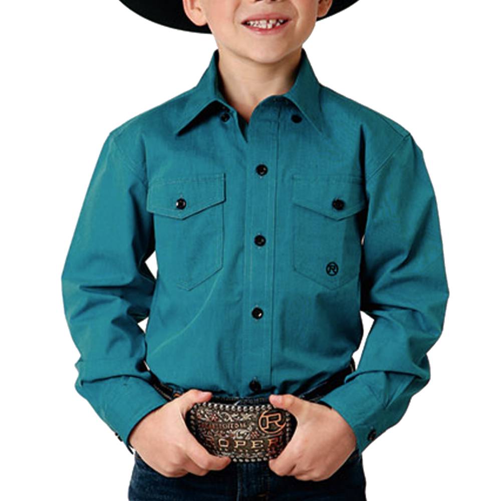 Roper Boy's Solid Button Shirt KIDS - Boys - Clothing - Shirts - Long Sleeve Shirts Roper Apparel & Footwear   