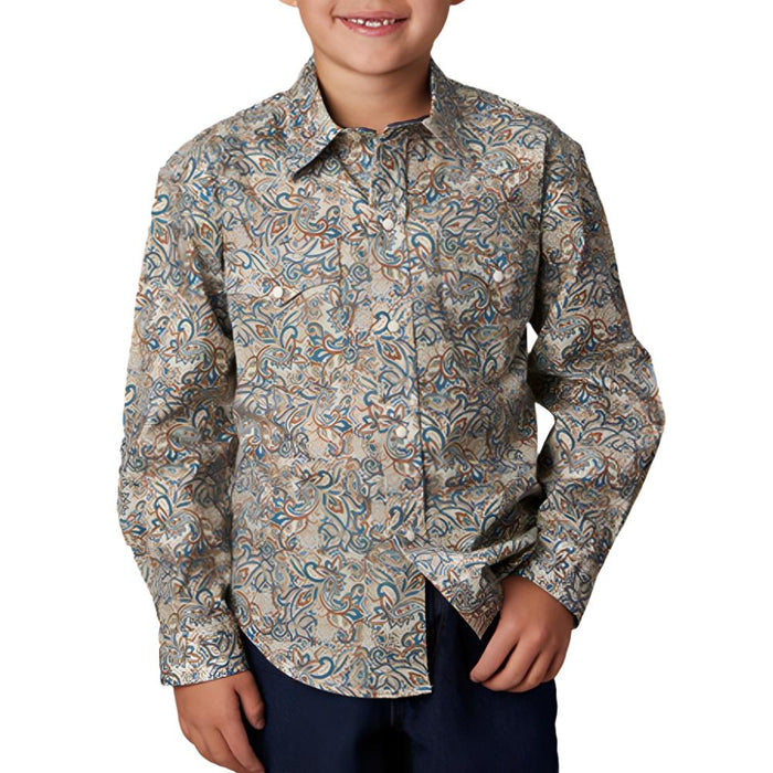 Roper Boy's Sketchy Paisley Print Shirt KIDS - Boys - Clothing - Shirts - Long Sleeve Shirts Roper Apparel & Footwear   