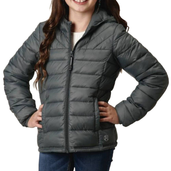 Roper Girls' Solid Crushable Parachute Zip-Front Hooded Nylon Jacket |  Sheplers