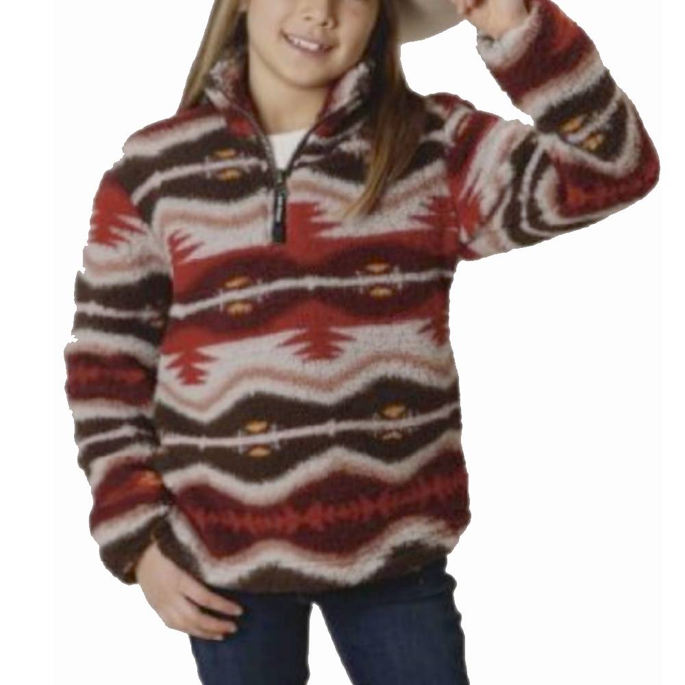 Roper Girl's Aztec Fleece Pullover KIDS - Girls - Clothing - Sweatshirts & Hoodies Roper Apparel & Footwear   