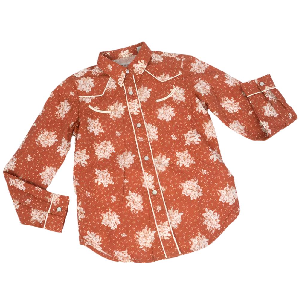 Roper Girl's Retro Piped Floral Snap Shirt KIDS - Girls - Clothing - Tops - Long Sleeve Tops Roper Apparel & Footwear   