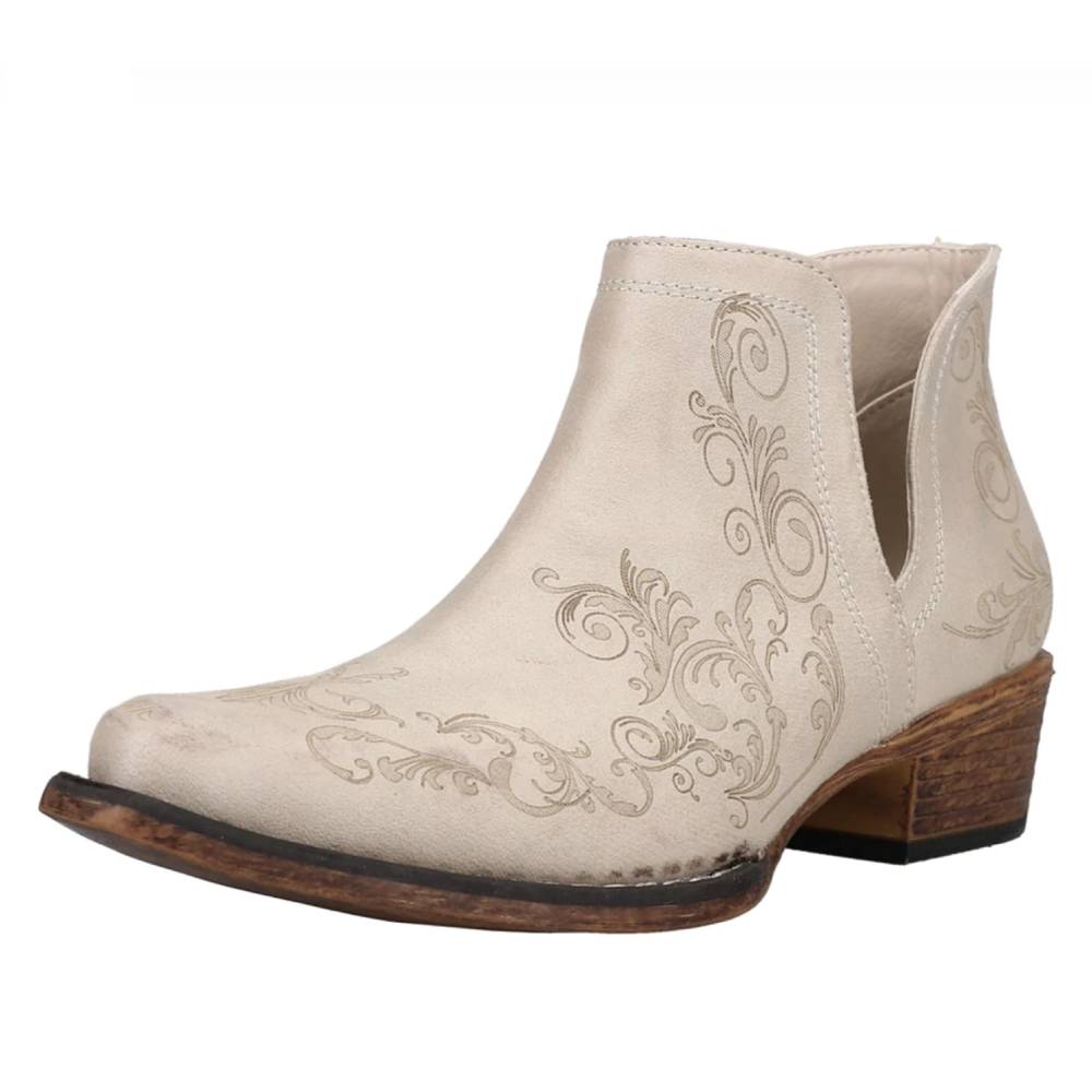 Roper Ava White Bootie — Teskeys