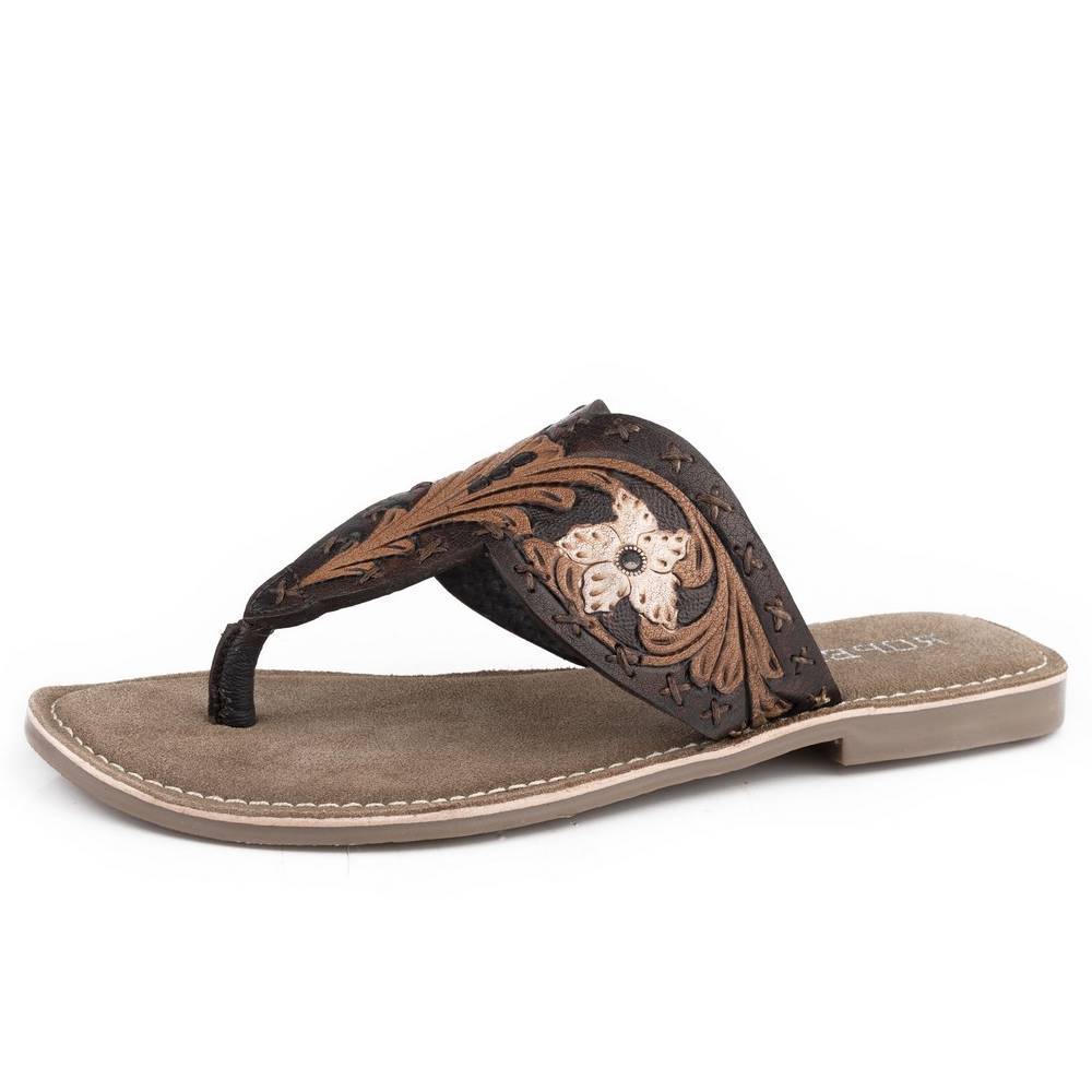 Roper Juliet Floral Painted Tooled Sandal Teskeys