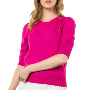 Ruched Sleeve Knit Top WOMEN - Clothing - Tops - Short Sleeved THML Clothing   