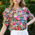 Ruched Floral Blouse WOMEN - Clothing - Tops - Short Sleeved THML Clothing   