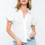 Ruched Textured Blouse WOMEN - Clothing - Tops - Short Sleeved THML Clothing   