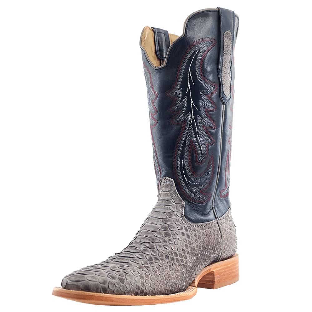 R. Watson Men's Grey Sueded Python Boots MEN - Footwear - Exotic Western Boots R Watson   