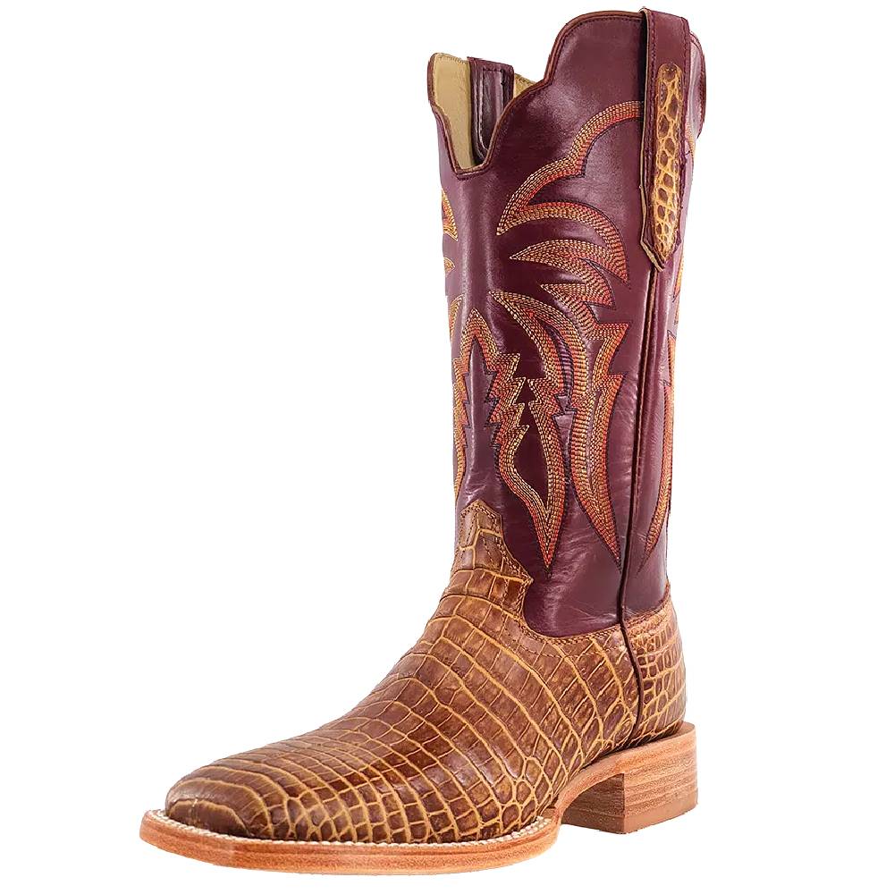 R. Watson Men's Vintage Saddle Nile Crocodile Boot MEN - Footwear - Exotic Western Boots R Watson   