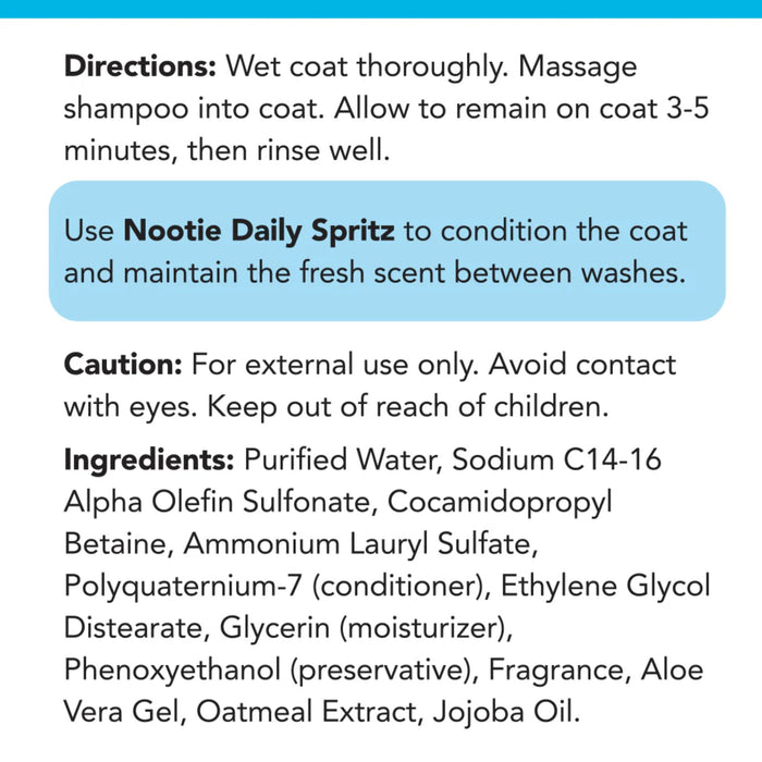 Nootie Dog and Cat Nourishing Pet Shampoo