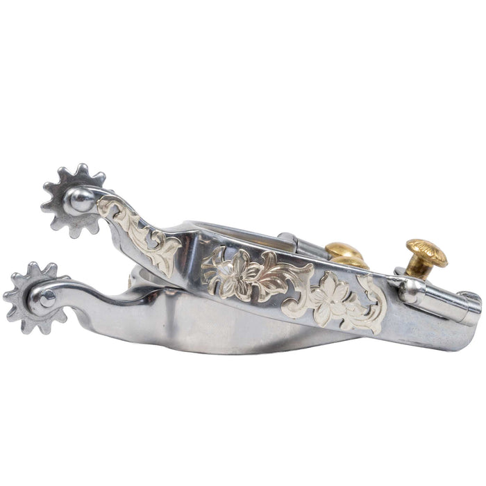 Professional's Choice Floral Shank 10pt Rowel Spur Tack - Spurs Professional's Choice